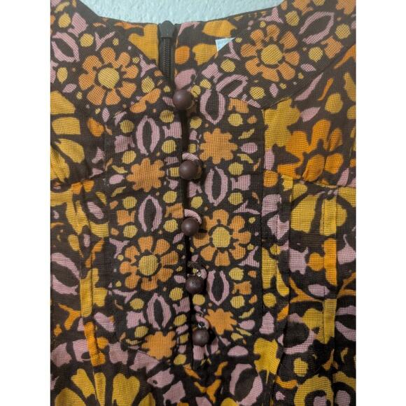 Trina Turk Tank Top Womens 6 Floral Half Button Summer Hippy‎ Boho Festival - Picture 3 of 8